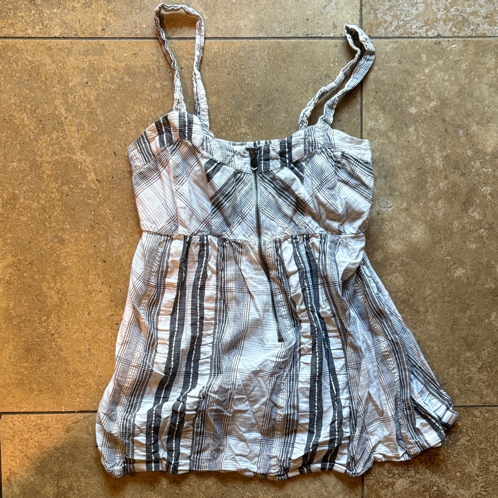 Vintage Decree Grey and White Plaid Camisole